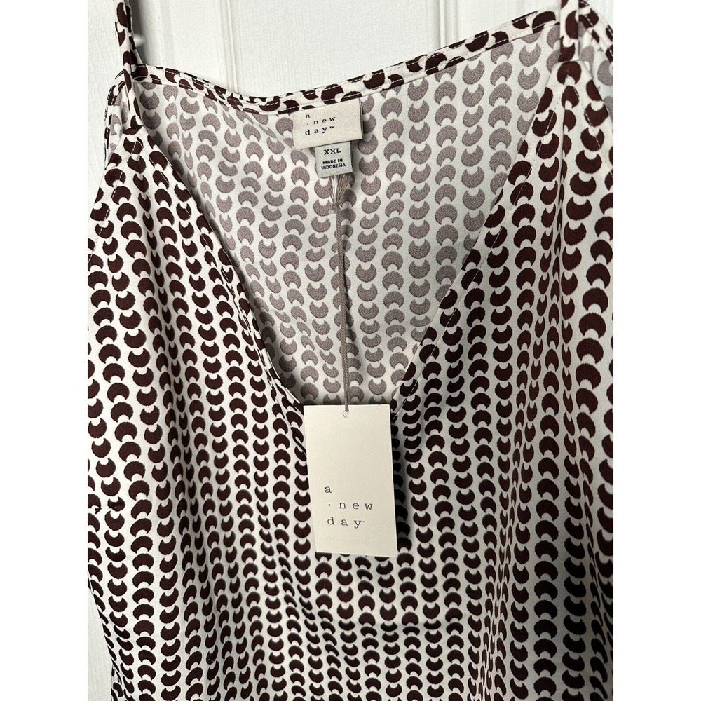 A New Day Women's Cami‎ MAtte satin V neck Pullover Dark brown Size XXL - Picture 5 of 5